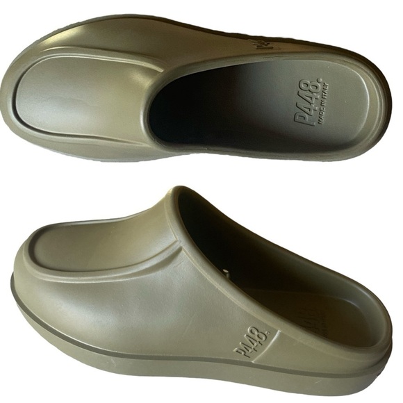 P448  Flow-W Mules Clogs Made in Italy Size 40-41 (US 10) Green Rubber N… - Picture 4 of 13